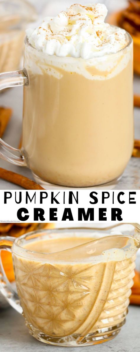 Blended Drink Recipes, Pumpkin Spice Creamer Recipe, Pumpkin Creamer, Homemade Pumpkin Spice Creamer, Homemade Coffee Creamer Recipe, Puree Pumpkin, Pumpkin Spice Cream, Pumpkin Spice Creamer, Sweet Condensed Milk