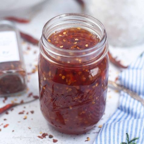 Homemade Sweet Chili Sauce, a delicious Thai inspired sauce or dip recipe that is sweet, savory, spicy, and tangy. Sweet Thai Sauce, Thai Chili Sauce Recipe, Thai Sweet Chili Sauce Recipe, Sweet Thai Chili Sauce, Homemade Sweet Chili Sauce, Sweet Thai Chili, Asian Chili Sauce, Sweet Chili Sauce Recipe, Thai Chili Pepper