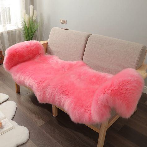 LLB Genuine Sheepskin Area Rug Wool Rug Fur Carpet Fluffy Shaggy Fur Rug for Living Room Kids Bedroom Real Sheepskin Throw Lambskin Rugs Sofa Mat Chair Seat Covers (Pink, 2 x 6 ft Sheepskin) As an Amazon Associate I earn from qualifying purchases. Cheap Couch Covers, Sofa Mat, Carpet Fluffy, Lambskin Rug, Chair Seat Covers, Fur Carpet, Sheepskin Throw, Seat Covers For Chairs, Fur Rug