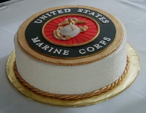 Marine Corps Cake, Happy Birthday Marines, Usmc Birthday, Marine Cake, Marine Corps Emblem, Marine Corps Birthday, Military Cake, Cake Wrecks, Couture Cakes