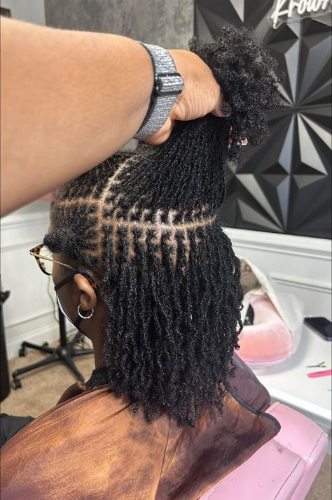 Service: Interlocs Length: 10.5 inches https://krownedbylisha.as.me/ #Smalllocs #Microlocs #Interlocs #FYP #Columbialocs #FemaleBarberLoading #FemaleLoctician #SClocs Microlocs Parting, Micro Locs Short Hair, Microlocs Twist, Large Microlocs, Micro Locs With Extensions, Microlocs With Extensions, Lock Braids, Micro Locs Starter, Micro Locs Vs Sister Locs