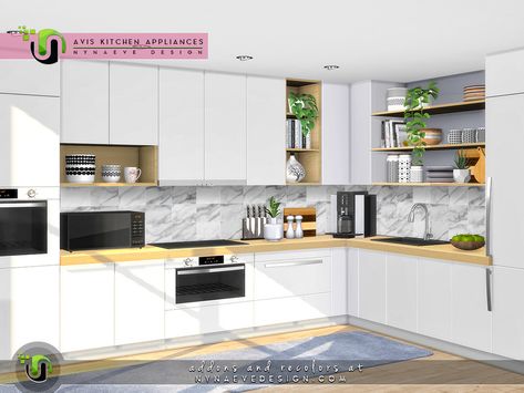 Sims 4 Kitchen Cabinets, Sims 4 Kitchen, Kitchen Objects, Sims 4 Tsr, Mod Furniture, Casas The Sims 4, Sims 4 Teen, Sims 4 Cc Furniture, Sims 4 Build