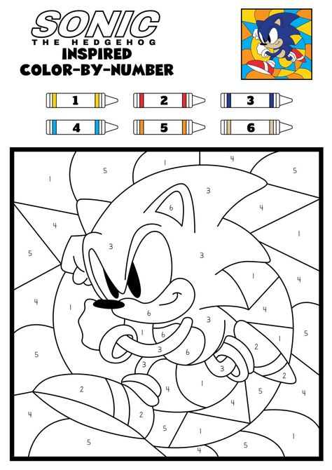 Sonic The Hedgehog Color by Number Printables - In The Playroom Free Sonic Printables, Sonic Activities For Kids, Sonic The Hedgehog Coloring Pages, Hedgehog Crafts, Sonic The Hedgehog Birthday Party, Homeschool Themes, Sonic Coloring Pages, Sonic Coloring, Hedgehog Party