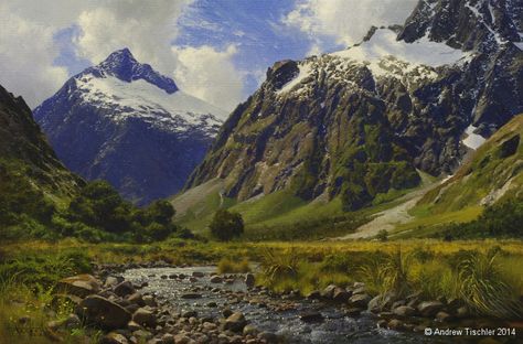 Andrew Tischler, Nz Landscape, Expressionist Portraits, Africa Painting, Magic Nature, Sheep Paintings, Australian Painting, New Zealand Landscape, John Wilson