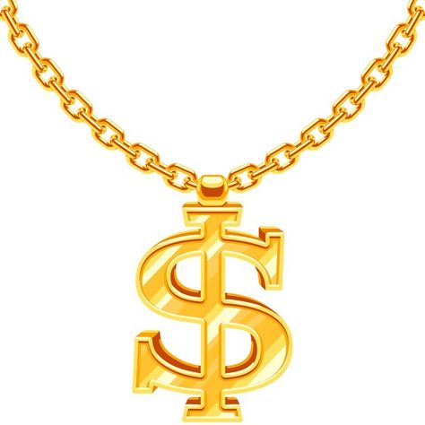 Chain Vector, Wedding Photo Background, American Money, Dollar Symbol, Gold Dollar, Tipografi 3d, Gold Tattoo, Keychain Necklace, Jewelry Organizer Storage