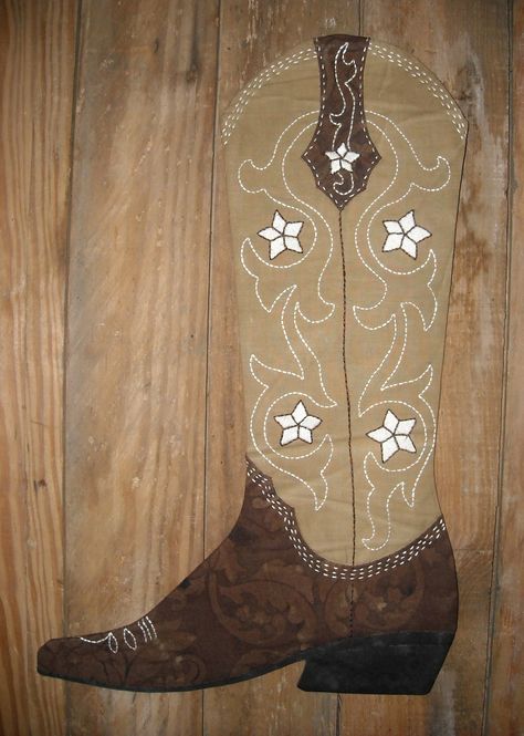 Cowboy Boot Christmas Stocking, Ranch Cowboy, Cowboy Quilt, Moon Quilt, Christmas Stocking Pattern, Stocking Pattern, Cowboy Christmas, Stocking Tree, Western Christmas