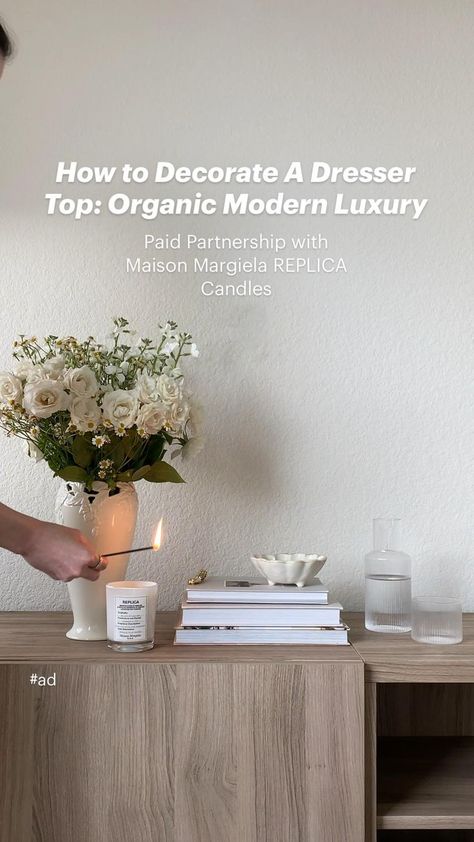 Decorate A Dresser Top, Organic Modern Luxury, How To Decorate A Dresser Top, Decorating A Dresser Top, How To Decorate A Dresser, Decorate A Dresser, Replica Candle, Forgotten Memories, Maison Margiela Replica