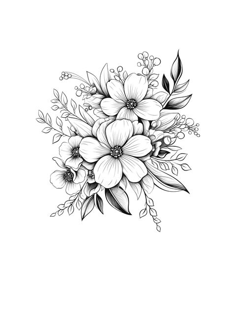 Wildflower Tattoo Stencil, Flower Stencil Tattoo, Mandala Wrist Tattoo, Wildflower Illustration, Floral Mandala Tattoo, Mandala Tattoo Sleeve, Wood Cookies, Wildflower Tattoo, Colouring Sheets