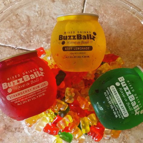 #RummyBears made with #BuzzBallz and #GummiBears Buzz Ball Drink Recipes, Buzzballs Drink, Buzzballz Aesthetic, Buzzballz Aesthetic Drink, Buzz Balls Drink, Gummy Bear Drink Alcohol, Rummy Bears, Twisted Tea, Midnight City