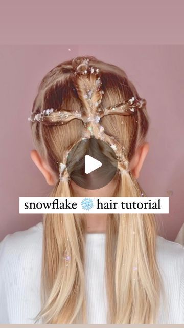 Snowflake Hair Design, Snowflake Hairstyle, Hair Glitter Gel, Snowflake Hair, How To Make Snowflakes, Hair Glitter, Holiday Hairstyles, Glitter Gel, Hair Designs