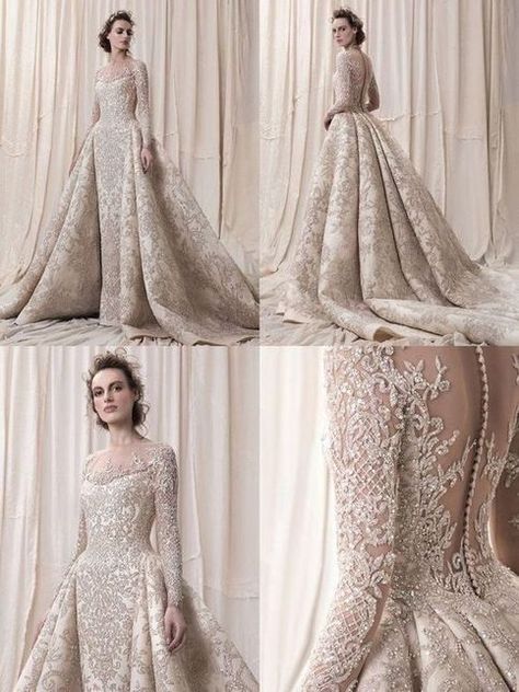 Full Beads Wedding Dress, Regal Wedding Dress, Regal Wedding, Crystal Wedding Dresses, Gold Wedding Dress, Wedding List, Wedding Robe, Sleeve Wedding Dress, فستان سهرة