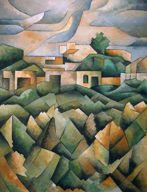 Roman Landscape, Albert Gleizes, Modern Art Landscape, Cubist Paintings, Cubist Art, Cubism Art, Canvas Oil Painting, Art Movements, Geometric Painting