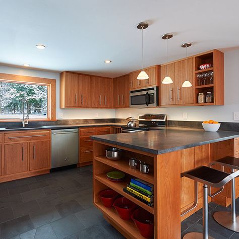 75 Kitchen with Medium Tone Wood Cabinets and Soapstone Countertops Ideas You'll Love - April, 2023 | Houzz