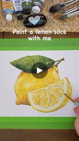 Lemon Painting Acrylic Easy, Coffee Art Painting, Walden Pond, Sap Green, Cadmium Yellow, Lemon Painting, Lemon Art, Watercolor Fruit, Painting Classes