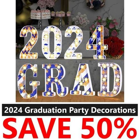 Link in bio . . . . . . . . #neverpayretail #neverpayfullprice #dealsandsteals #dailydeals #couponingcommunity #dealfinder #clearancehunter #clearancefinds #dealhunter #dealoftheday #couponcommunity #extremesavings #clearancesale 2024 Grad Party Decorations, Blue And Gold Graduation, Gold Graduation Decorations, Letter Lights, Lighted Marquee Letters, Grad Party Decorations, Light Up Letters, Graduation Parties, 2024 Graduation