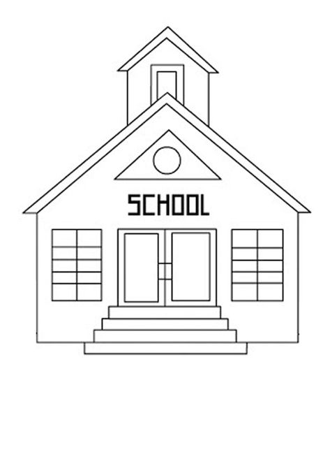 School Coloring Page for Your Little One School House Drawing, School Coloring Pages Free Printable, School Drawing Easy, School Colouring Pages, School Sketch, Snake Coloring Pages, Sports Coloring Pages, Caterpillar Craft, Leaf Coloring Page