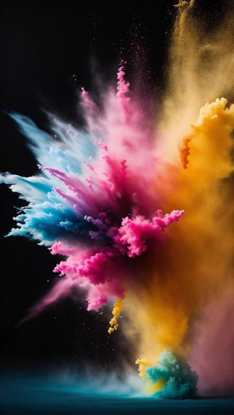 free wallpapers 4K paints, explosion, orange, blue, pink, art for mobile and desktop White Ombre Background, Paint Explosion, Powder Explosion, Milky Way Stars, Hydrangeas Art, Dark Black Wallpaper, Ombre Background, Garden On A Hill, White Ombre