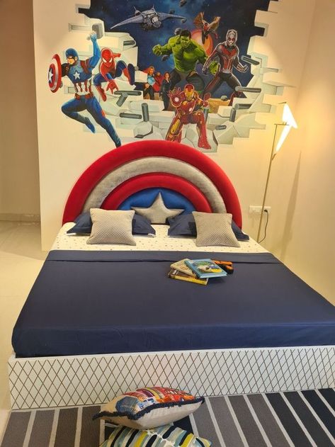 Avenger Theme Bedroom, Avengers Kids Room Ideas, Marvel Theme Bedroom, Avengers Room Ideas Boy Bedrooms, Avengers Room Ideas, Avengers Kids Room, Avengers Bedroom Ideas, Avenger Bedroom, Marvel Themed Bedroom