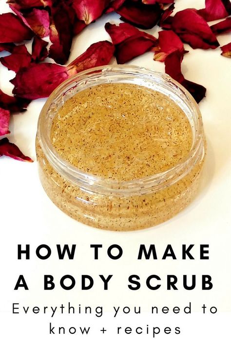 Make A Body Scrub, Homemade Body Scrubs, Body Scrub Recipes, Body Scrub Homemade Recipes, Coconut Oil Body Scrub, Diy Body Scrub Recipes, Diy Sugar Scrub Recipe, Săpunuri Handmade, Body Scrub Recipe