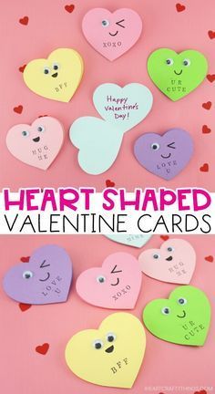 Here's a simple and fun heart shaped Valentine's Day card for kids of all ages to make. The adorable googly eyed faces and conversation heart sayings combine to make this a darling paper heart card that will put a huge smile on anyone's face. Get the free card template to make your homemade card today. #iheartcraftythings #valentinesdaycards #valentinecard #valentinesdaycraftsforkids Heart Shaped Animals Valentines, Heart Shaped Card, Homeschooling Crafts, Heart Sayings, Slam Book, Memorial Beads, Valentine Heart Card, Valentines Day Cards Handmade, Homemade Valentines Day Cards