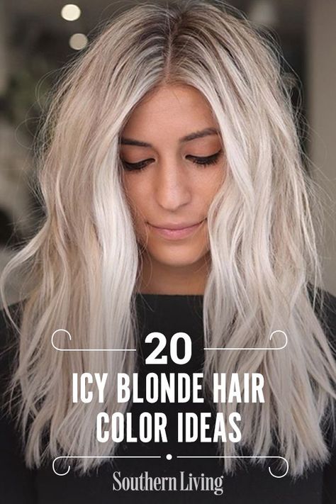 Silver blonde, platinum blonde, white blonde, and grey blonde hair are all types of ice blonde hair colors. These 20 perfect icy blonde hair colors will convince you to take a walk on the cool side. #platinumblondehair #icyblondehair #silverblondehair #greyblondehair #southernliving Silvery Blonde, Icy Blonde Hair Color, Icy Blonde Highlights, Blonde Hair Pale Skin, Icy Blonde Balayage, Winter Blonde Hair, Cool Blonde Hair Colour, Types Of Ice, Ice Blonde Hair