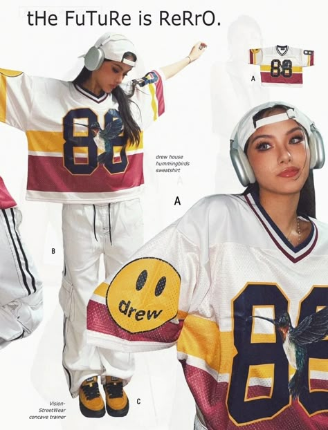 Honey 2003, Sirens Fashion, Baseball Jersey Outfit, Moodboard Fashion, Head Scarf Styles, Jersey Outfit, Fashionista Clothes, Mood Board Fashion, Cinematic Photography