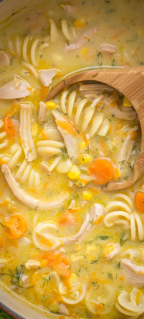 Creamy Chicken Noodle, Creamy Chicken Noodle Soup, Creamy Chicken Soup, Noodle Soup Recipes, Soup Recipes Chicken Noodle, Tender Chicken, Chicken Soup Recipes, Easy Soups, Chicken Noodle Soup