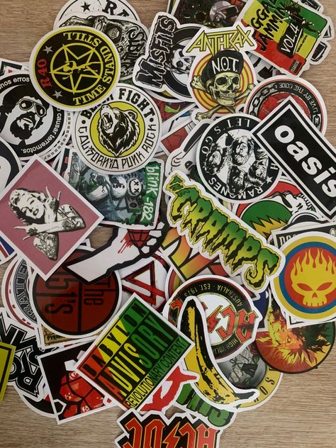 stickers rock rock n roll punk aesthetic picture idea style Old School Rock Aesthetic, Stickers Rock, 70s Punk, Rock Aesthetic, Punk Aesthetic, Idea Style, Rock Rock, Aesthetic Picture, Rock N