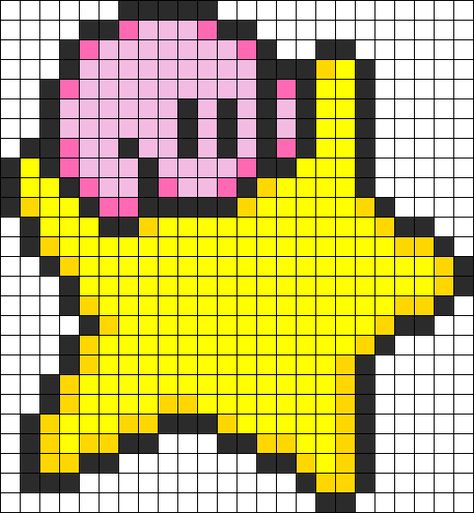 Kirby Star Dreamland Perler Bead Pattern / Bead Sprite Kirby Knitting Pattern, Kirby Perler Beads Pattern, Star Kandi Pattern, Kirby Pixel Art 32x32, Stars Perler Beads, Perler Bead Patterns Star, Kirby Quilt, Kirby Alpha Pattern, Kirby Perler Bead Patterns