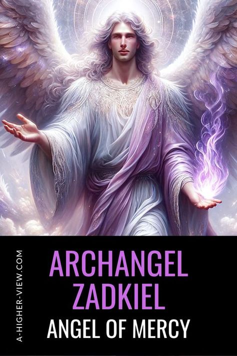 Archangel Zadkiel (also known as Tzadkiel) is often referred to as the “Angel of Mercy” or the “Angel of Forgiveness.” This archangel holds a significant role in various spiritual and religious traditions, guiding those seeking forgiveness, transformation, and spiritual freedom. #angelology #archangel #archangels #zadkiel #angelofmercy Archangels Zadkiel, Zadkiel Archangel, List Of Archangels, Solar Goddess, Arc Angels, Guardian Angel Images, All Archangels, Archangels Names, Angel Of Mercy