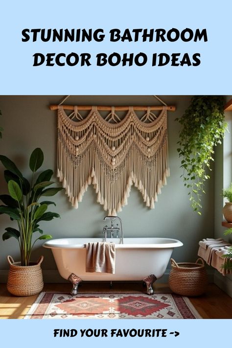 Stunning Bathroom Decor Boho Ideas Bathroom Decor Boho, Bohemian Mirror, Natural Bedroom Decor, Boho Ideas, Bohemian Bathroom, Colorful Shower Curtain, Living Room Decor Rustic, Pink Bedroom Decor, Stunning Bathrooms