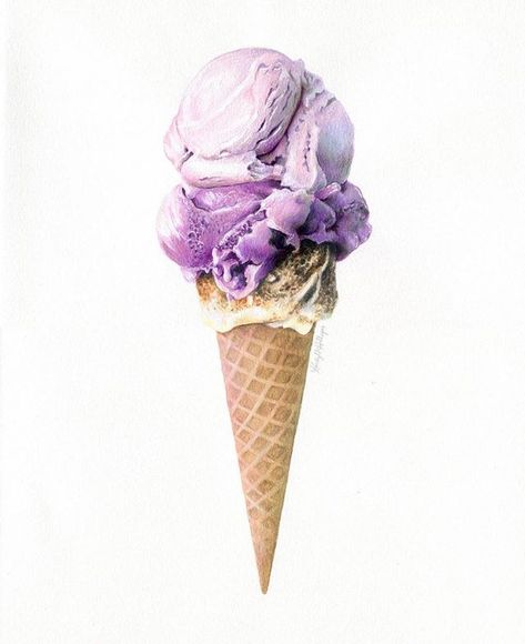 Pencil Food, Kendyll Hillegas, Orange Coffee Cake, Ice Cone, Blackberry Ice Cream, Cream Illustration, Ice Cream Illustration, Lavender Ice Cream, Cupcake Illustration