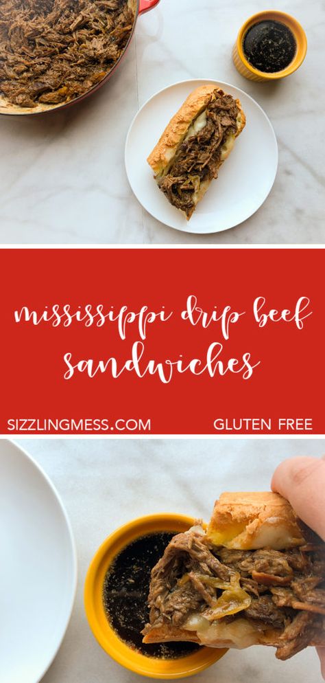 Drip Beef Sandwiches, Italian Drip Beef, Beef Sandwiches Crock Pot, Healthy Southern Recipes, Drip Beef, Shredded Beef Sandwiches, Southern Recipes Desserts, Beef Sandwich Recipes, Mississippi Pot