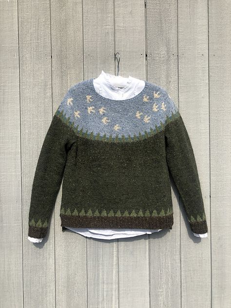 Ravelry: Project Gallery for Eclogue pattern by Toshiyuki Shimada (嶋田俊之) Knit Sweater With Fair Isle Pattern For Layering, Japanese Knitting Patterns, Cozy Knit Sweater With Fair Isle Pattern, Japanese Knitting Sweaters, Japan Knitting Pattern, Yoke Sweater Knitting Pattern, Nordic Turtleneck Sweater With Fair Isle Pattern, Stranded Knitting Patterns, Art Sweater