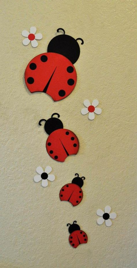 Craft Ideas For Beginners, Aesthetic Craft, Bug Wall, Ladybug Birthday Party, Baby Bug, Ladybug Crafts, Free Aesthetic, Ladybug Birthday, Party Wall