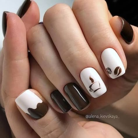 Wedding Nail Art Design, Brown Nails Design, Unghie Nail Art, Manicure Nail Designs, Pedicure Designs, Short Nails Art, Nail Art Designs Videos, Nail Art Wedding, Nails Polish