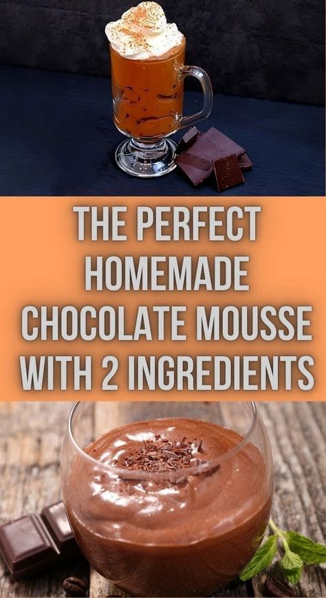 2 Ingredients Chocolate Mousse, 3 Ingredient Mousse, 2 Ingredient Chocolate Mousse, Homemade Chocolate Mousse, 2 Ingredient Recipes, Chocolate Mousse Recipe, Vanilla Sugar, Chocolate Mousse, Homemade Chocolate