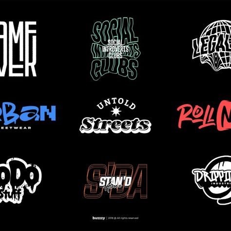 I will design exclusive urban logo for your streetwear brand Streetwear Fashion Logo Ideas, Clothing Font Design, Logo Clothes Design Ideas, Streetwear Name Ideas, Urban Branding Design, Streetwear Brand Logo Ideas, Clothing Brand Fonts, Streetwear Brand Name Ideas, Street Brand Logo