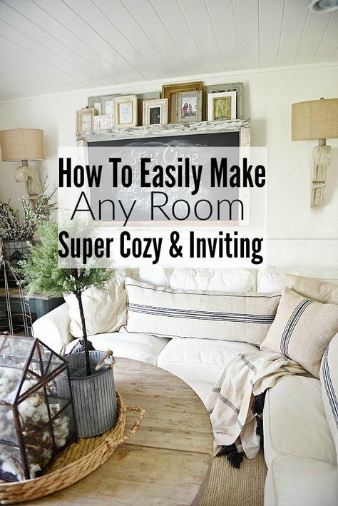 HOW TO MAKE ANY ROOM SUPER COZY & INVITING - A must pin to learn how to add a cozy element to any space. Kitchen Open Concept, Farmhouse Living Room Decor Ideas, Rustic Farmhouse Living Room, Farmhouse Style Living Room, Casa Country, Room Cozy, Country Decorating, Modern Farmhouse Living Room, Farmhouse Living Room