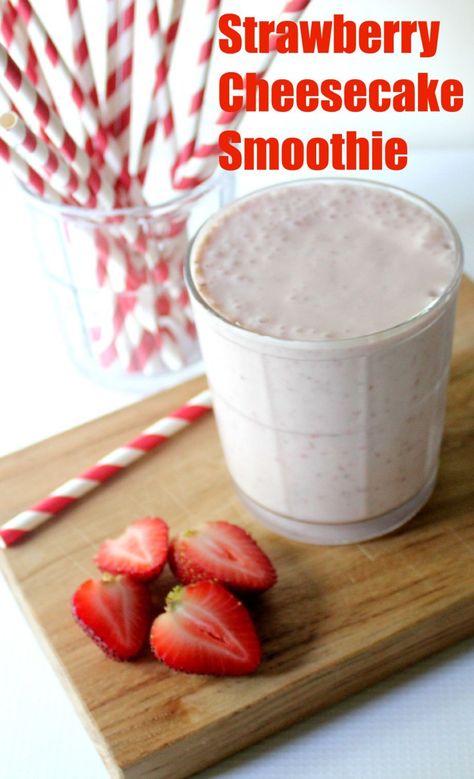 Strawberry Cheesecake Smoothie, Strawberry Blueberry Smoothie, National Cheesecake Day, Health Shakes, Flavored Waters, Cheesecake Smoothie, Smoothie Recipes With Yogurt, Strawberry Cheesecake Recipe, Foods Ideas