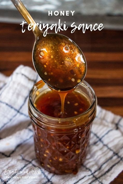 Chinese Sauce Recipe, Honey Teriyaki Sauce, Garlic Oil Recipe, Sweet Teriyaki Sauce, Teriyaki Sauce Recipe, Homemade Pantry, Bbq Menu, Gluten Free Soy Sauce, Honey And Soy Sauce