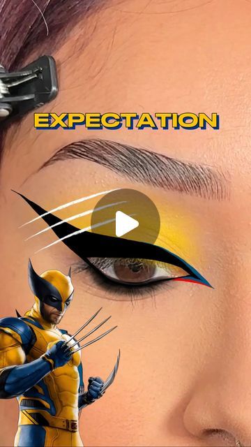 Wolverine Eye Makeup, Wolverine Makeup Female, Wolverine Costume Women, Deadpool And Wolverine Makeup, Deadpool Makeup Eye, Deadpool Inspired Makeup, Wolverine Hairstyle, Wolverine Makeup, Deadpool Makeup