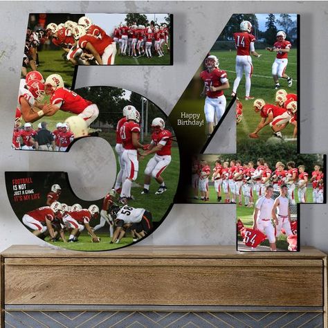 Number Photo Collage, Football Photo Gift, Wooden Numbers, Pictures on Wooden Numbers, Personalized Gift, Player Gift, Collage Numbers, Number Photo Collage, Collage Football, Letter Collage, Wedding Photo Gift, Collage Foto, Unique Photo Gifts, Photo Collage Gift, Photo Letters