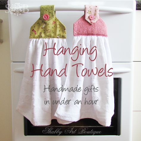 Hanging Hand Towels, Shabby Art Boutique, Holiday Hand Towels, Projek Menjahit, Art Boutique, Sew Ins, Towel Pattern, Sewing Class, Sewing Art