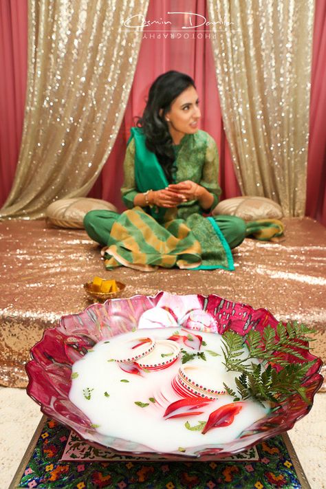 Choora Ceremony Decor, Choora Ceremony, Punjabi Wedding Decor, Lots Of Presents, Hindu Weddings, Mehendi Function, Bangle Ceremony, Alberta Wedding, Desi Wedding Decor