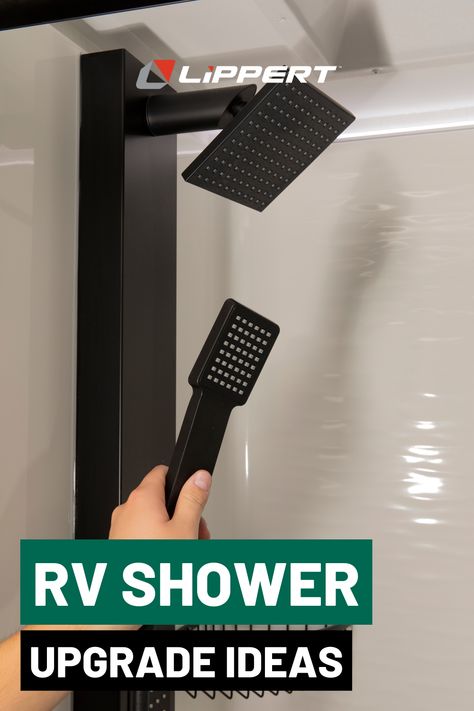 RV Shower Upgrade Ideas Rv Shower Remodel, Shower Upgrades, Shower Upgrade, Rv Upgrades, Camper Reno, Rv Bathroom, Diy Rv, Remodel Inspiration, Rv Remodel