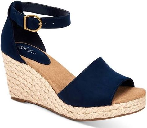 Style & Co. Womens Seleeney Open Toe Casual Platform Sandals, Blue 1 | Google Shopping Blue Wedges, Sandals Outfit, Espadrilles Platform, Flip Flop Shoes, Platform Heel, Summer Ready, Pump Sandals, Wedge Sandal, Platform Heels