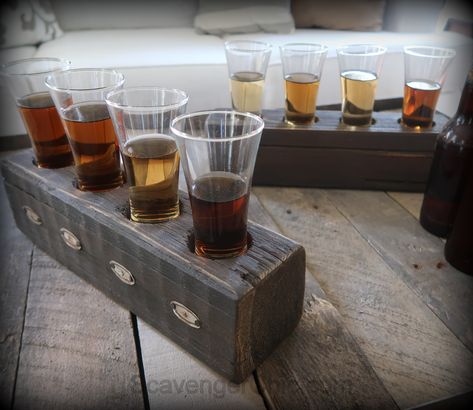 Beer Flight Holder, Beer Sampler, Beer Caddy, Beer Flight, Make Your Own Wine, Diy Beer, Black Chalk Paint, Garage Sale Finds, Time With Family