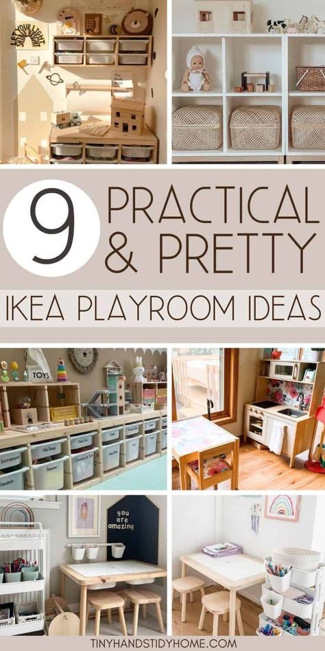 9 IKEA Playroom Ideas for Kids: Brilliant Design Ideas and Storage Solutions Trofast Ikea Kids, Toy Storage Ideas For Living Room, Ikea Trofast Playroom, Ikea Playroom Storage, Ikea Kallax Playroom, Ikea Playroom Ideas, Ikea Toddler Room, Trofast Playroom, Ikea Kallax Storage