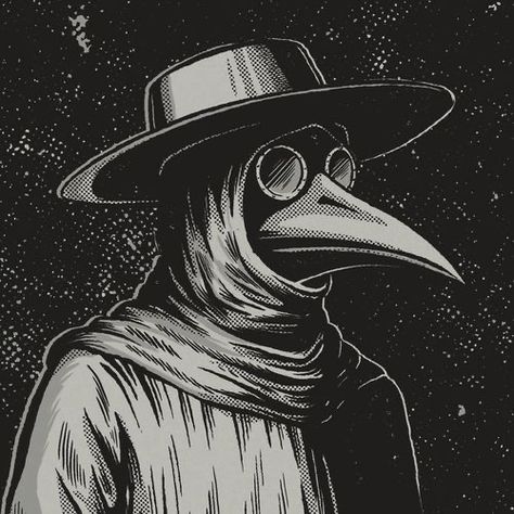 Black Plague Doctor, Doctor Icon, Doctor Drawing, Spooky Tattoos, Cover Illustration, Best Icons, Horror Movie Posters, Plague Doctor, Heart Hands